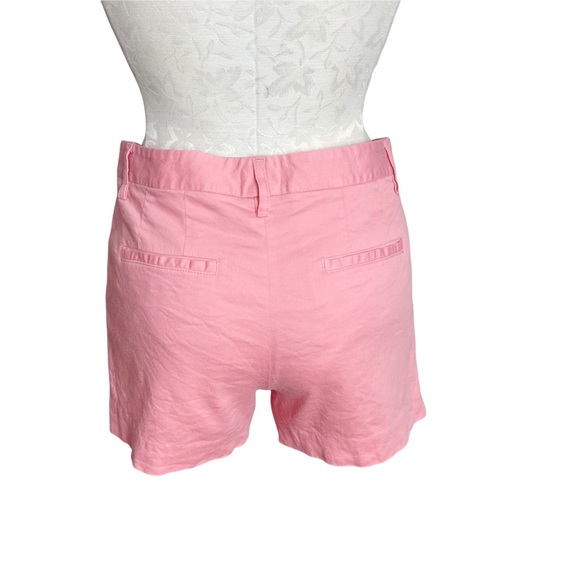 Theory Lynie Linen Cotton Salmon Pink Slim Fit Shorts - Picture 7 of 8